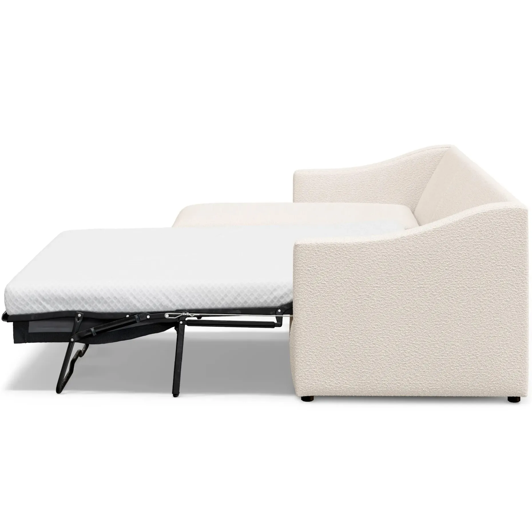 Landry 109" Left Storage Sleeper Sectional - Ivory Wool Bouclé