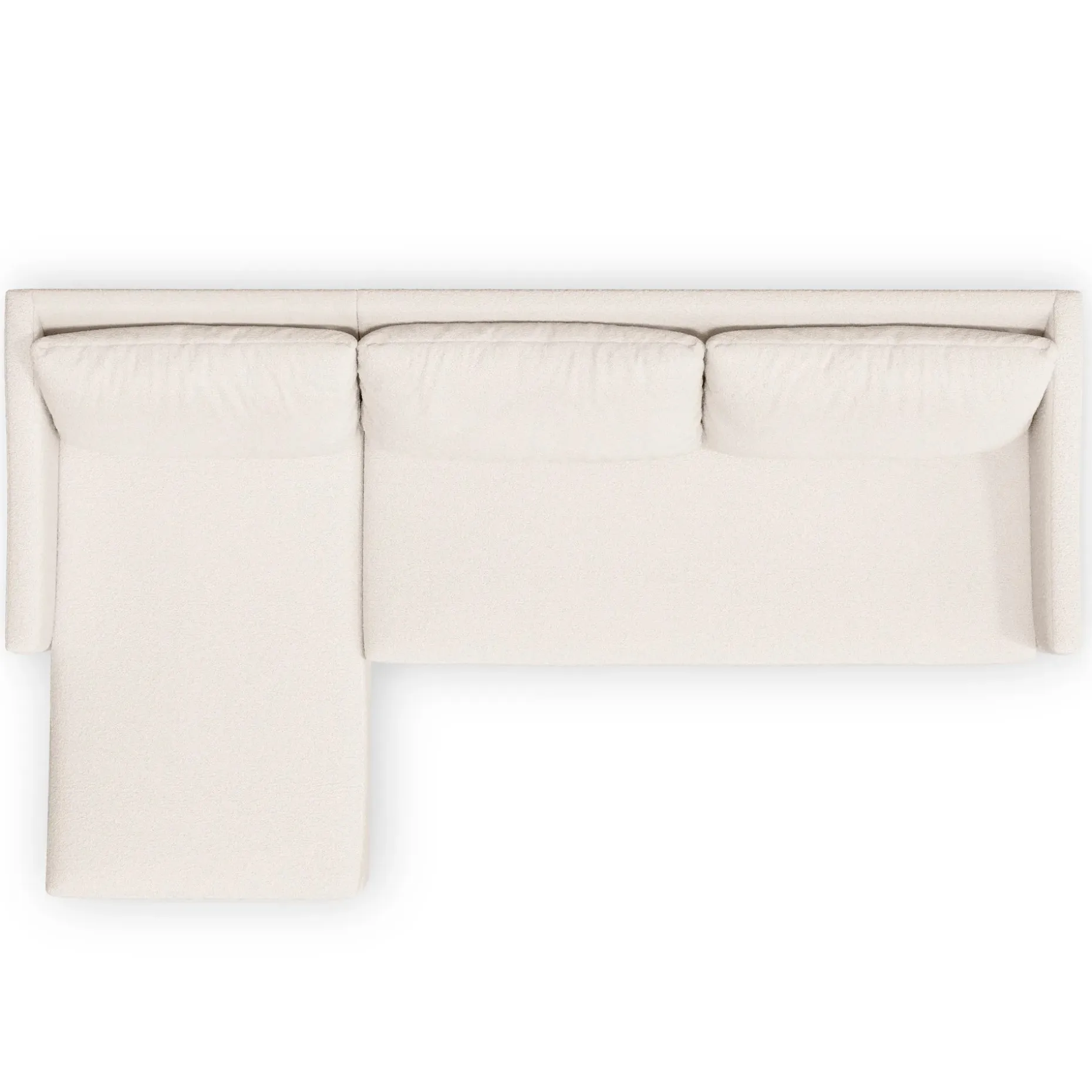 Landry 109" Left Storage Sleeper Sectional - Ivory Wool Bouclé