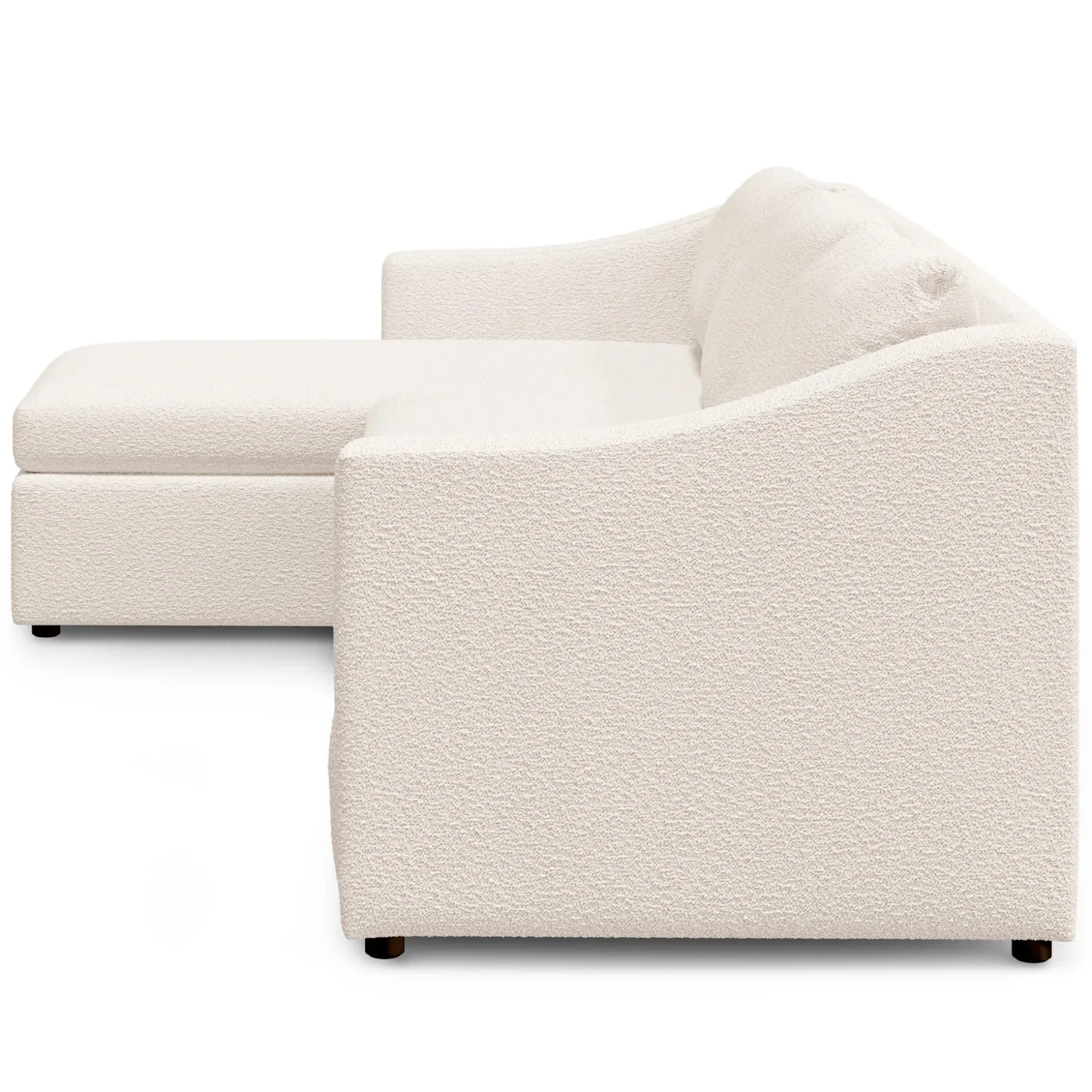Landry 109" Left Storage Sleeper Sectional - Ivory Wool Bouclé