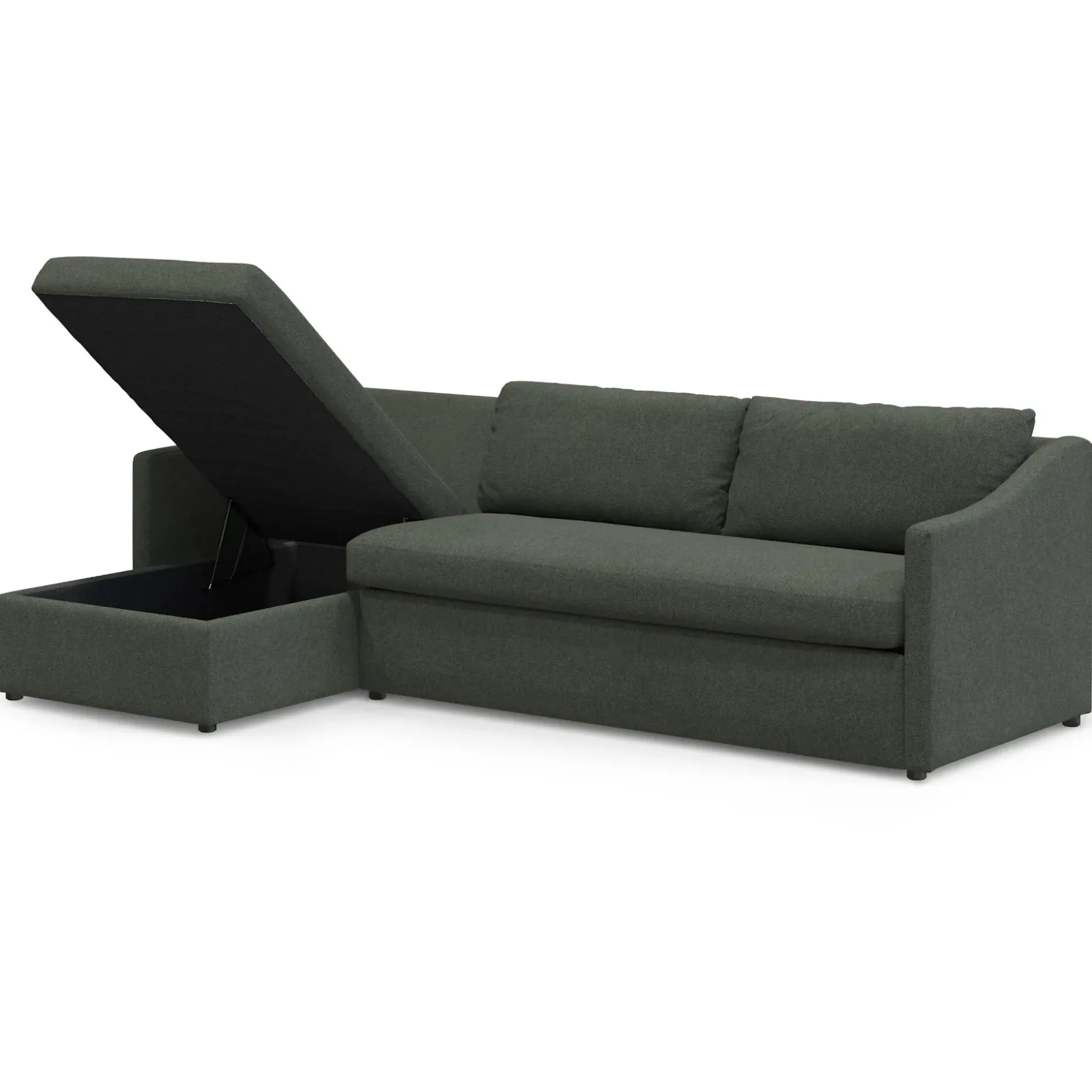 Landry 109" Left Storage Sleeper Sectional - Green Wool Bouclé