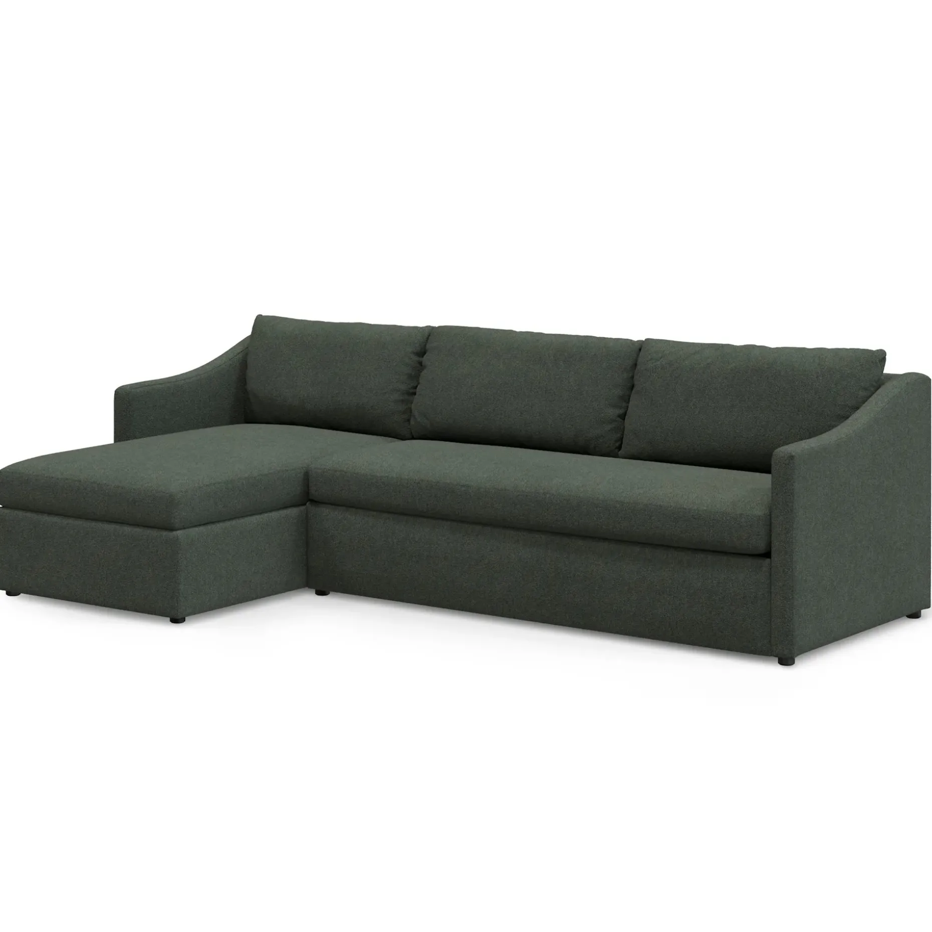 Landry 109" Left Storage Sleeper Sectional - Green Wool Bouclé