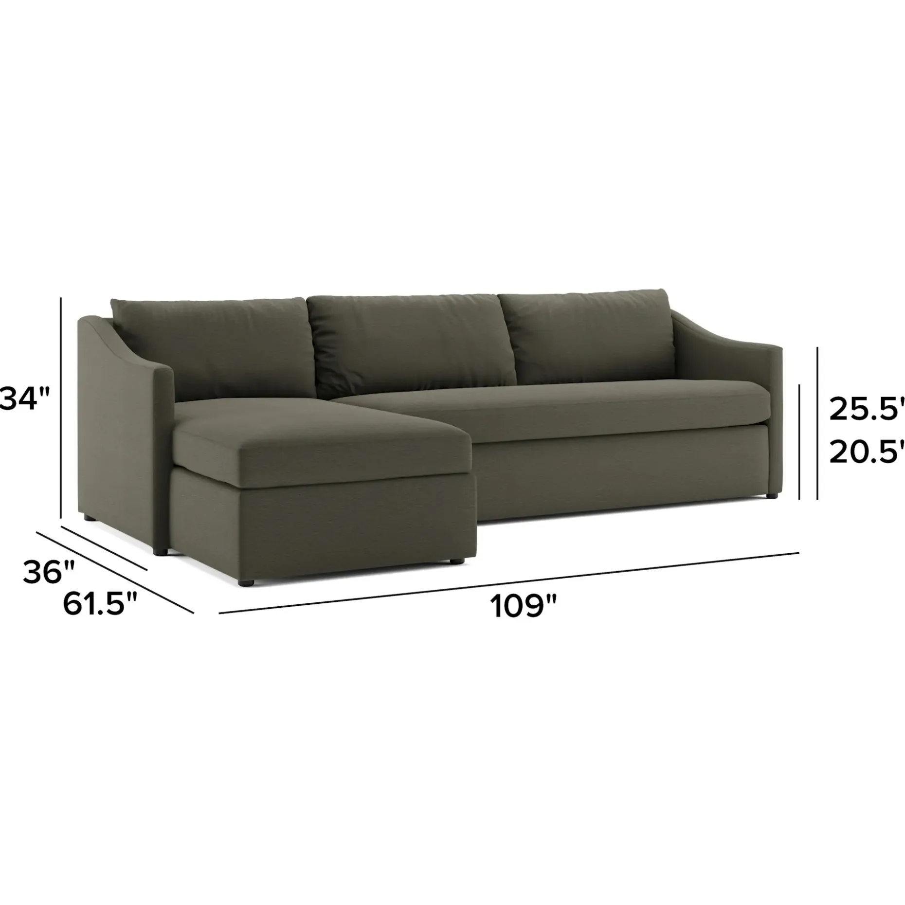 Landry 109" Left Storage Sleeper Sectional - Silver Moss