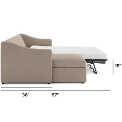 Landry 109" Left Storage Sleeper Sectional - Sandstone Wool Bouclé