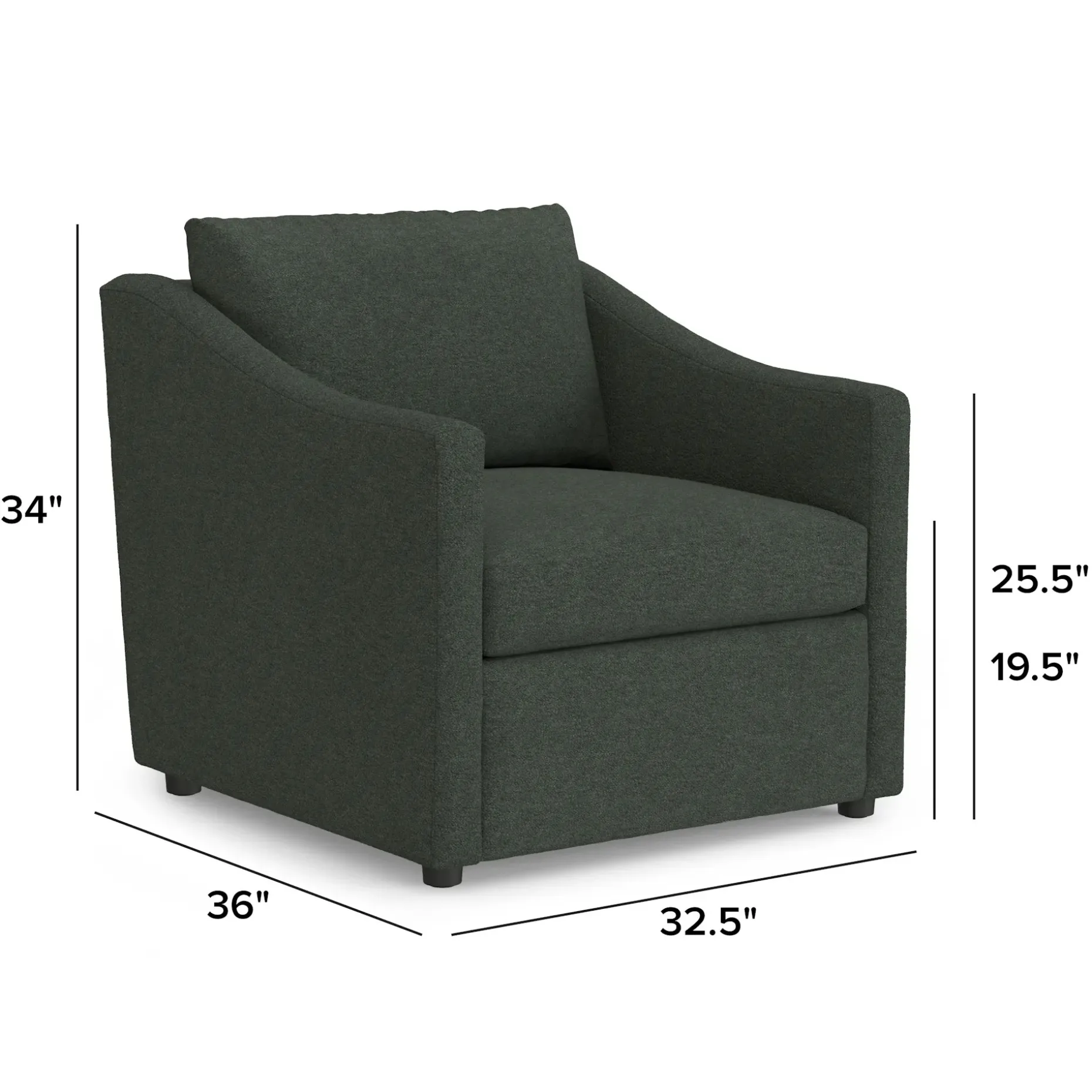 Landry 32.25" Lounge Chair - Green Wool Bouclé