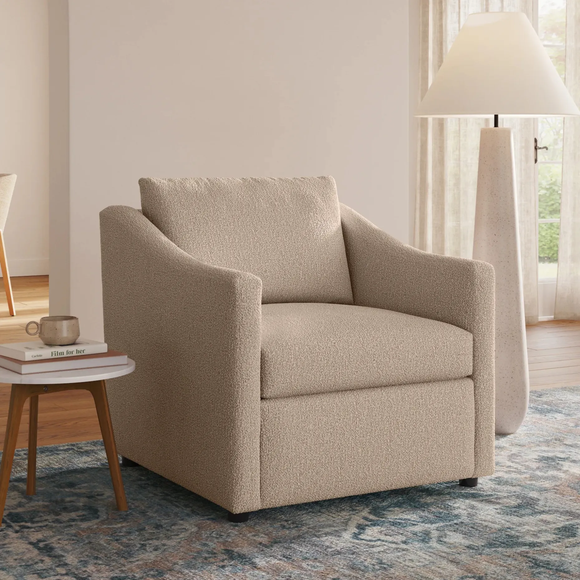 Landry 32.25" Lounge Chair - Sandstone Wool Bouclé