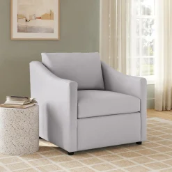 Landry 32.25" Lounge Chair - Silver Ivory