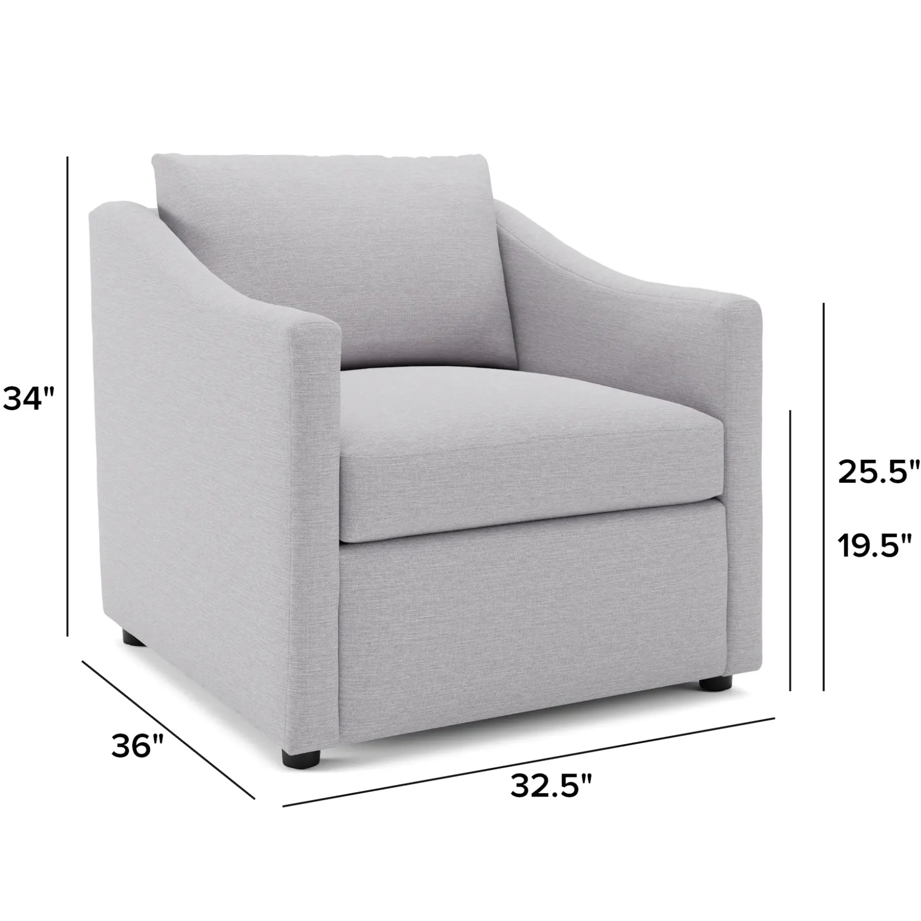 Landry 32.25" Lounge Chair - Silver Ivory