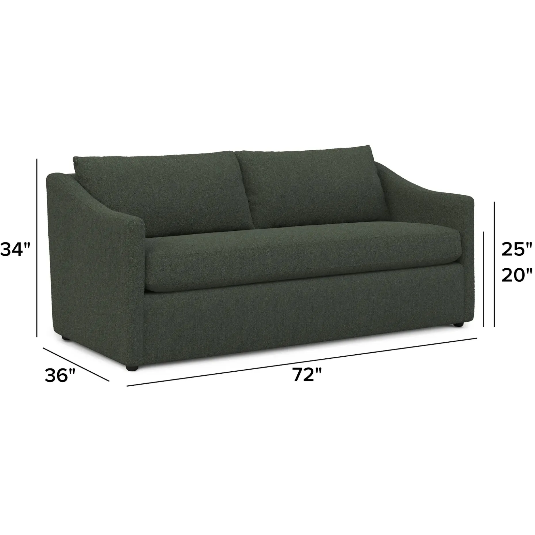 Landry 72" Loveseat - Green Wool Bouclé