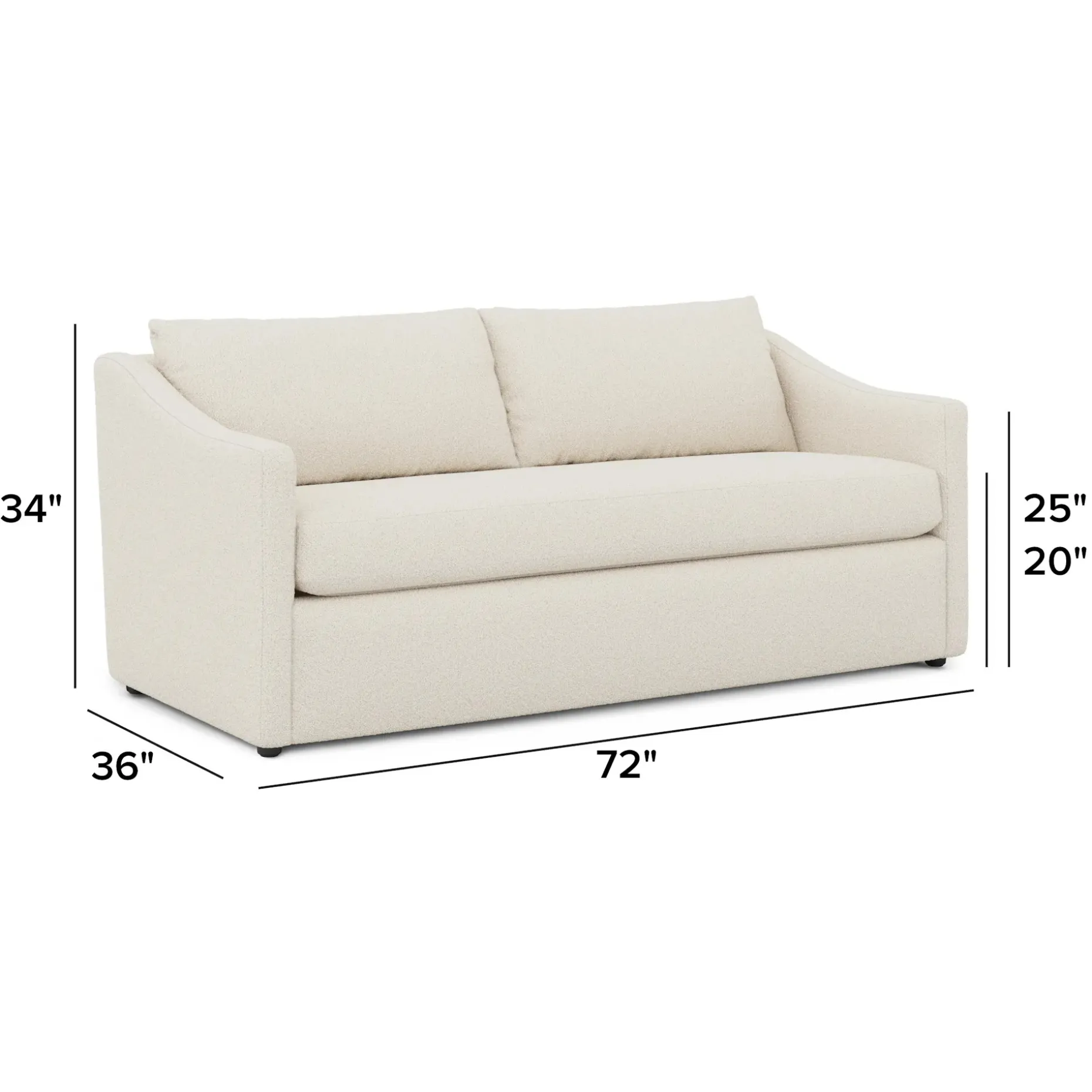 Landry 72" Loveseat - Ivory Wool Bouclé