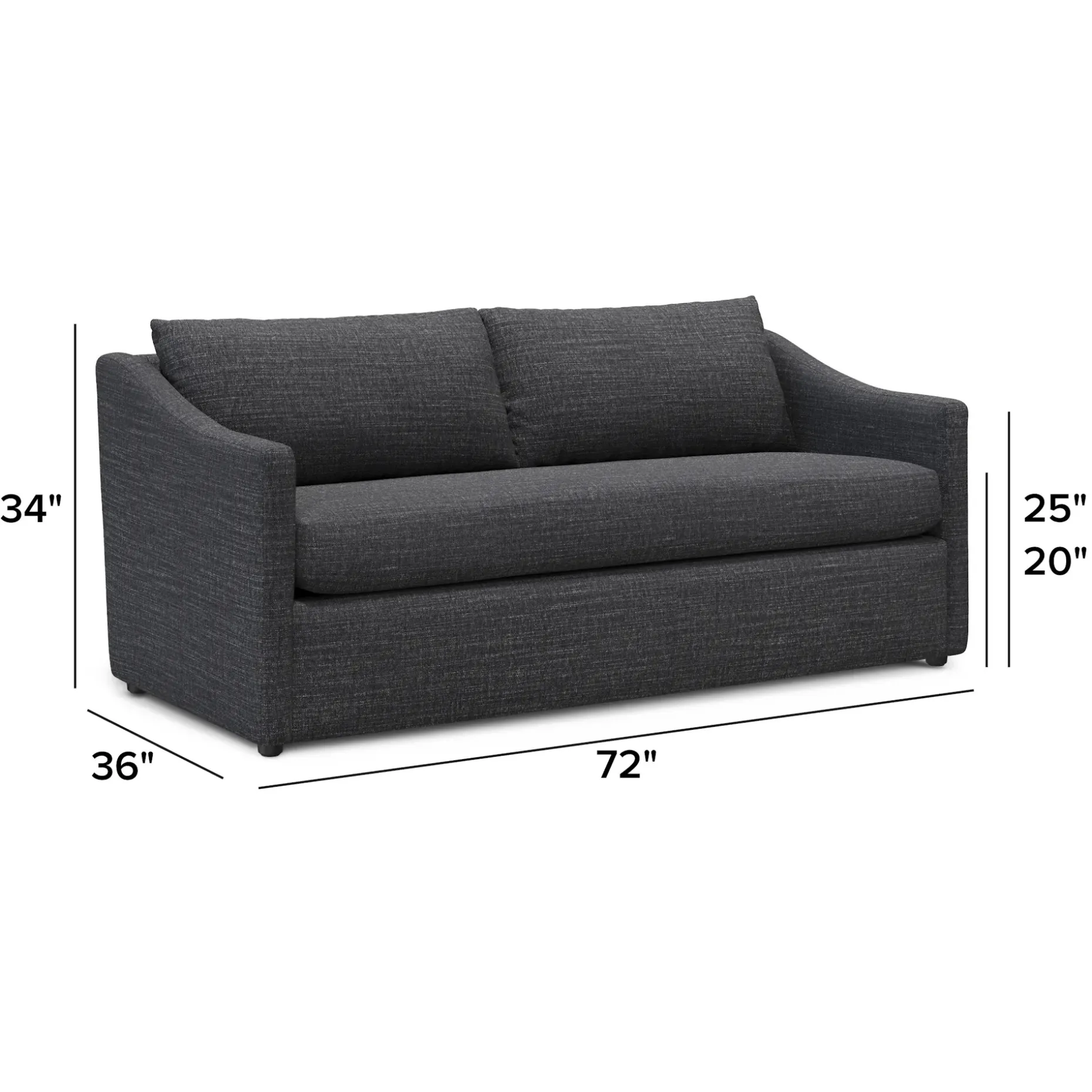 Landry 72" Loveseat - Napa Charcoal