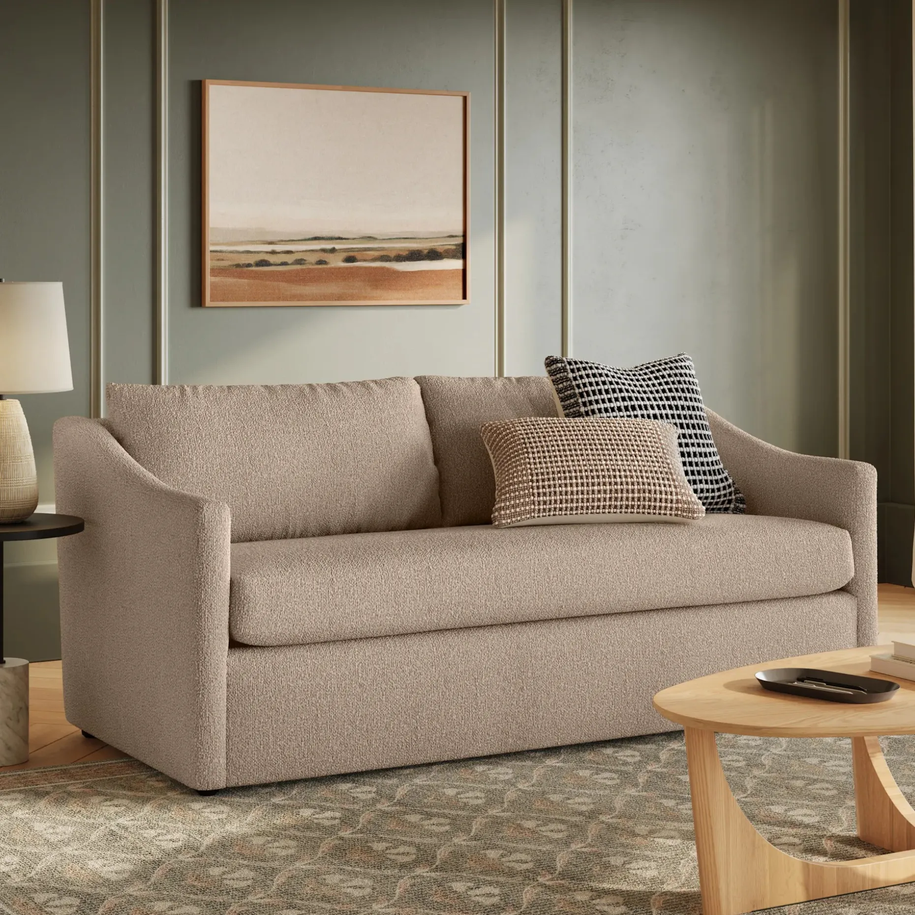 Landry 72" Loveseat - Sandstone Wool Bouclé