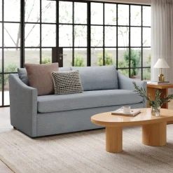 Landry 72" Loveseat - Silver Light Blue