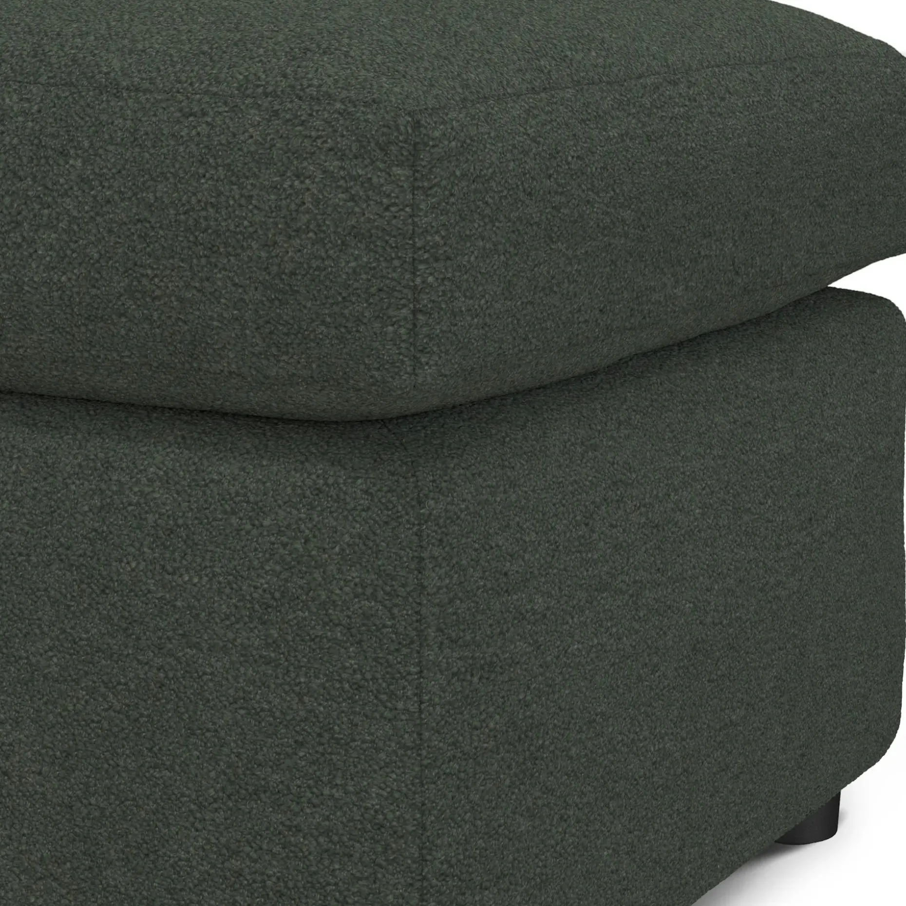 Landry 28" Ottoman - Green Wool Bouclé