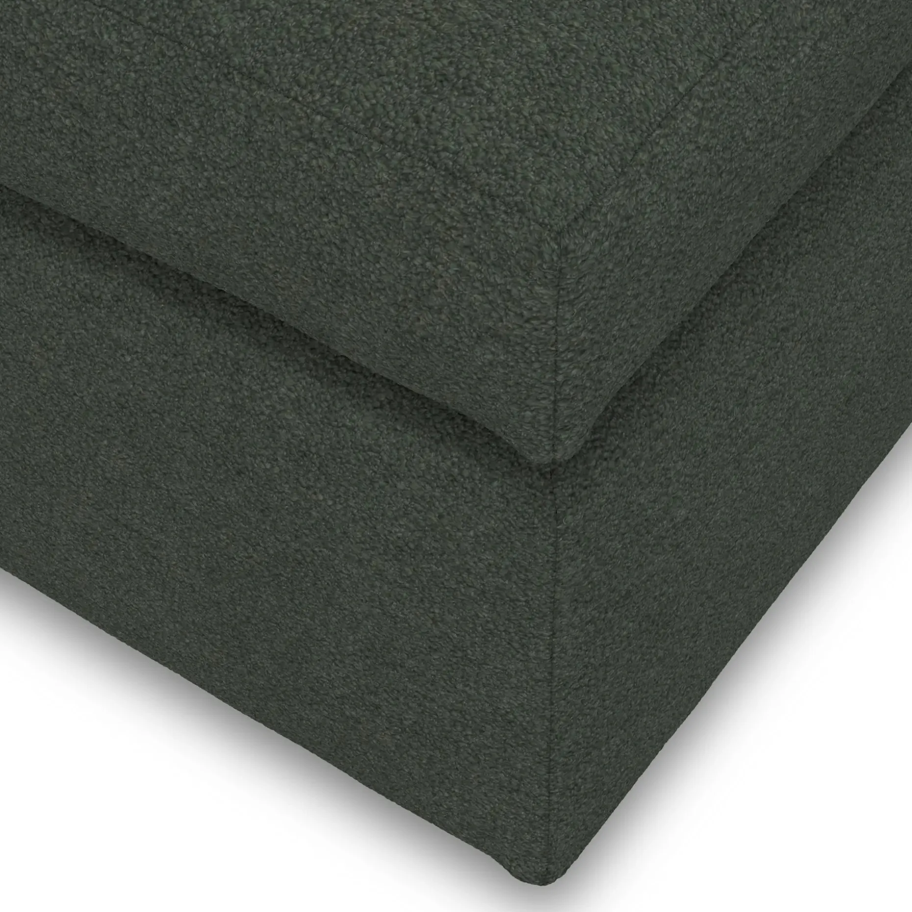 Landry 28" Ottoman - Green Wool Bouclé