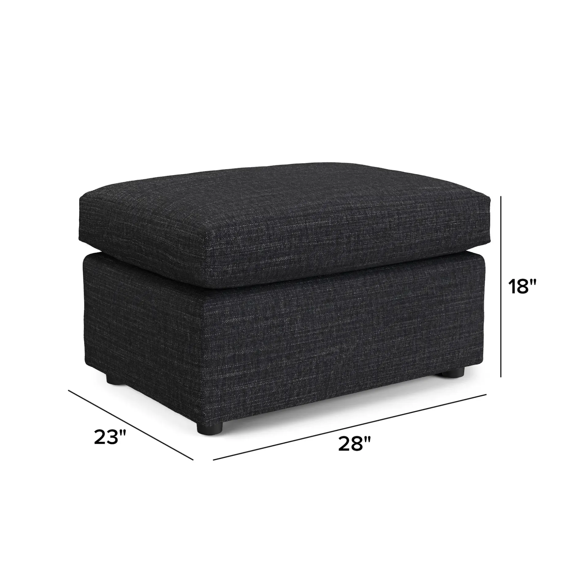 Landry 28" Ottoman - Napa Charcoal