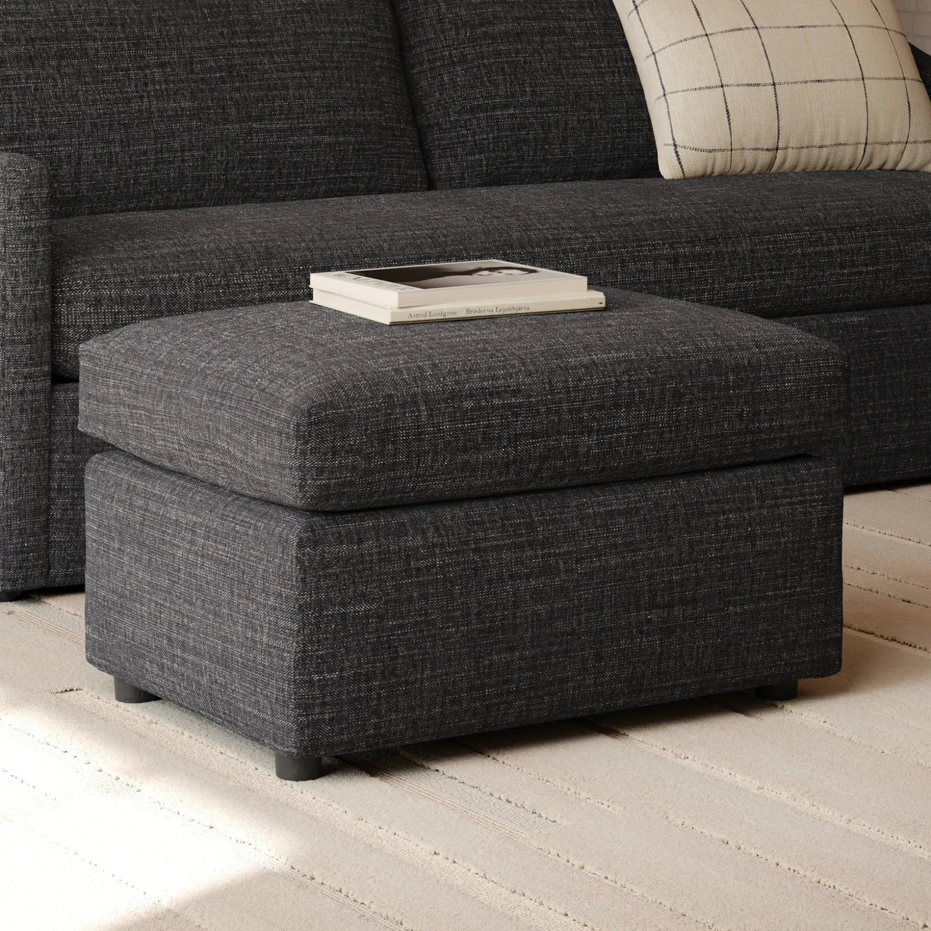 Landry 28" Ottoman - Napa Charcoal