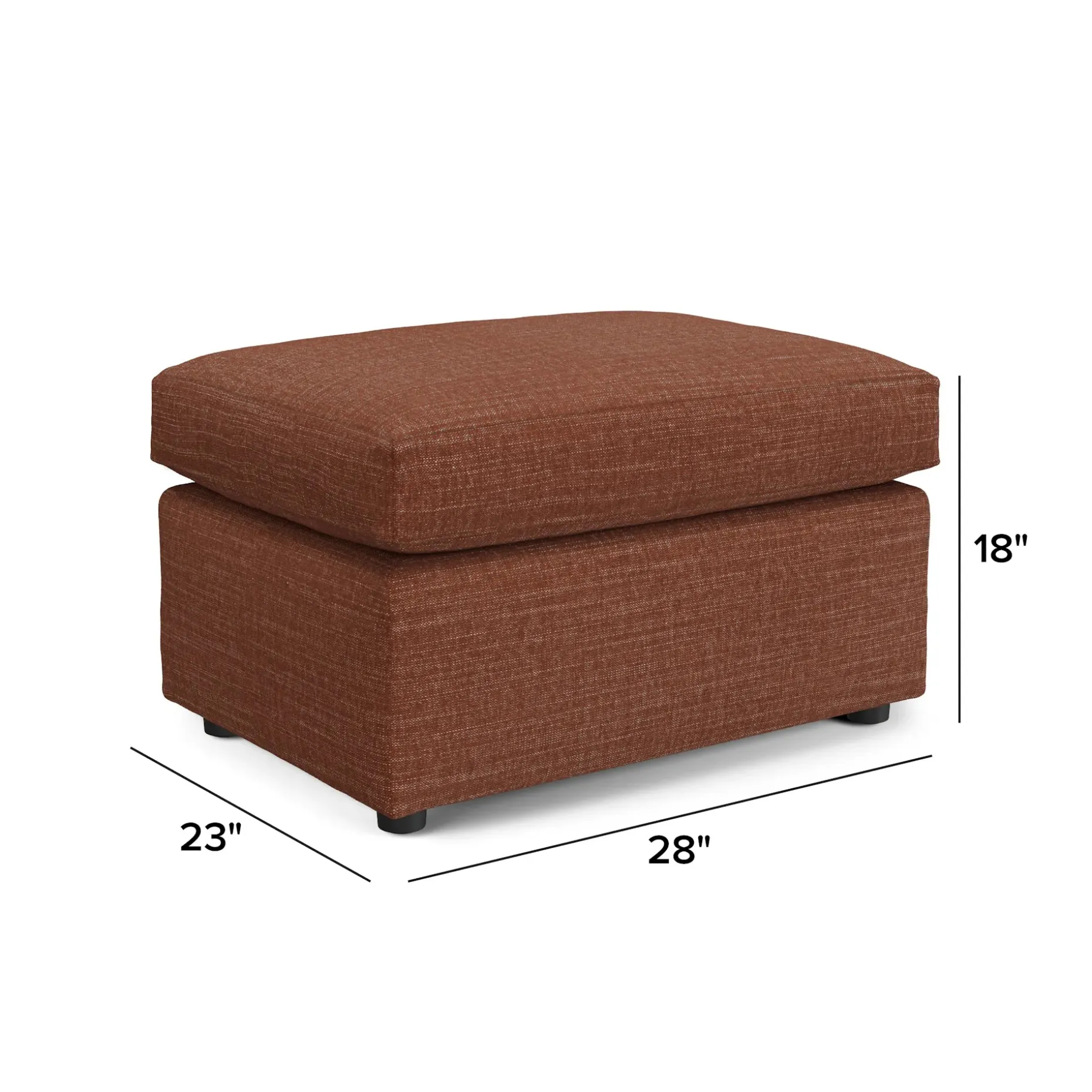 Landry 28" Ottoman - Napa Rust