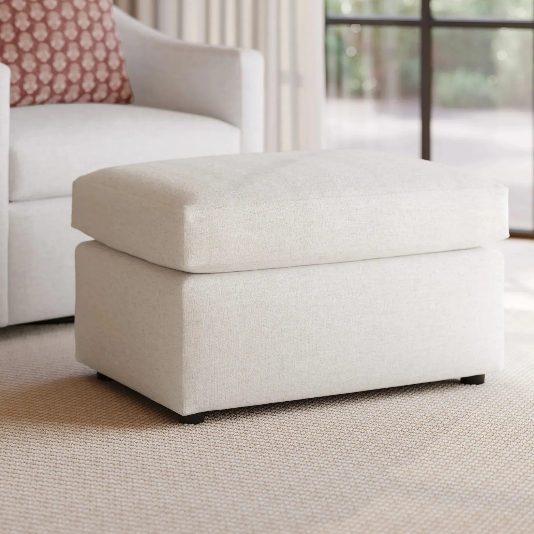 Landry 28" Ottoman - Napa White