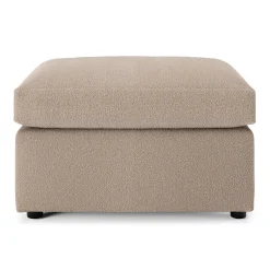 Landry 28" Ottoman - Sandstone Wool Bouclé