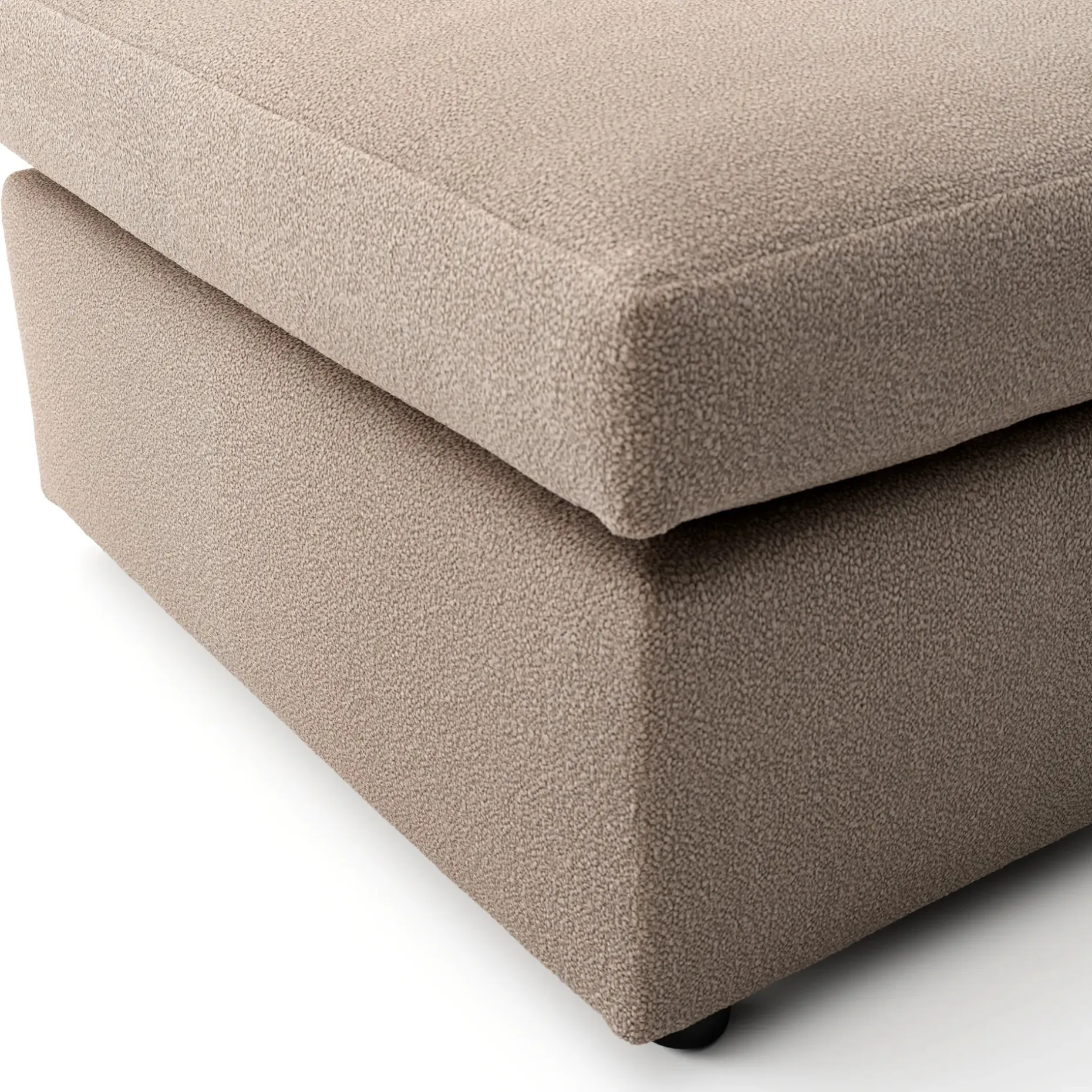 Landry 28" Ottoman - Sandstone Wool Bouclé