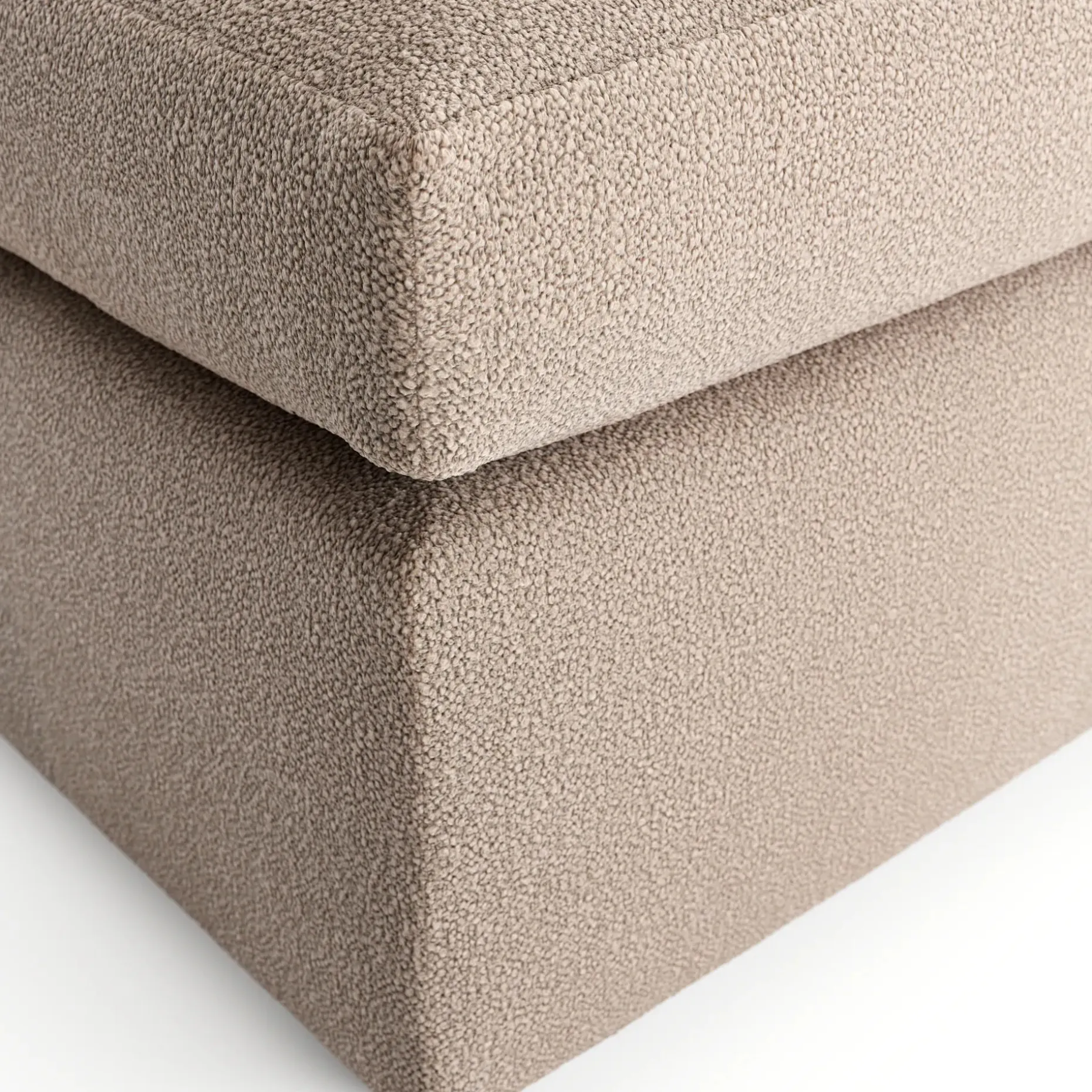 Landry 28" Ottoman - Sandstone Wool Bouclé
