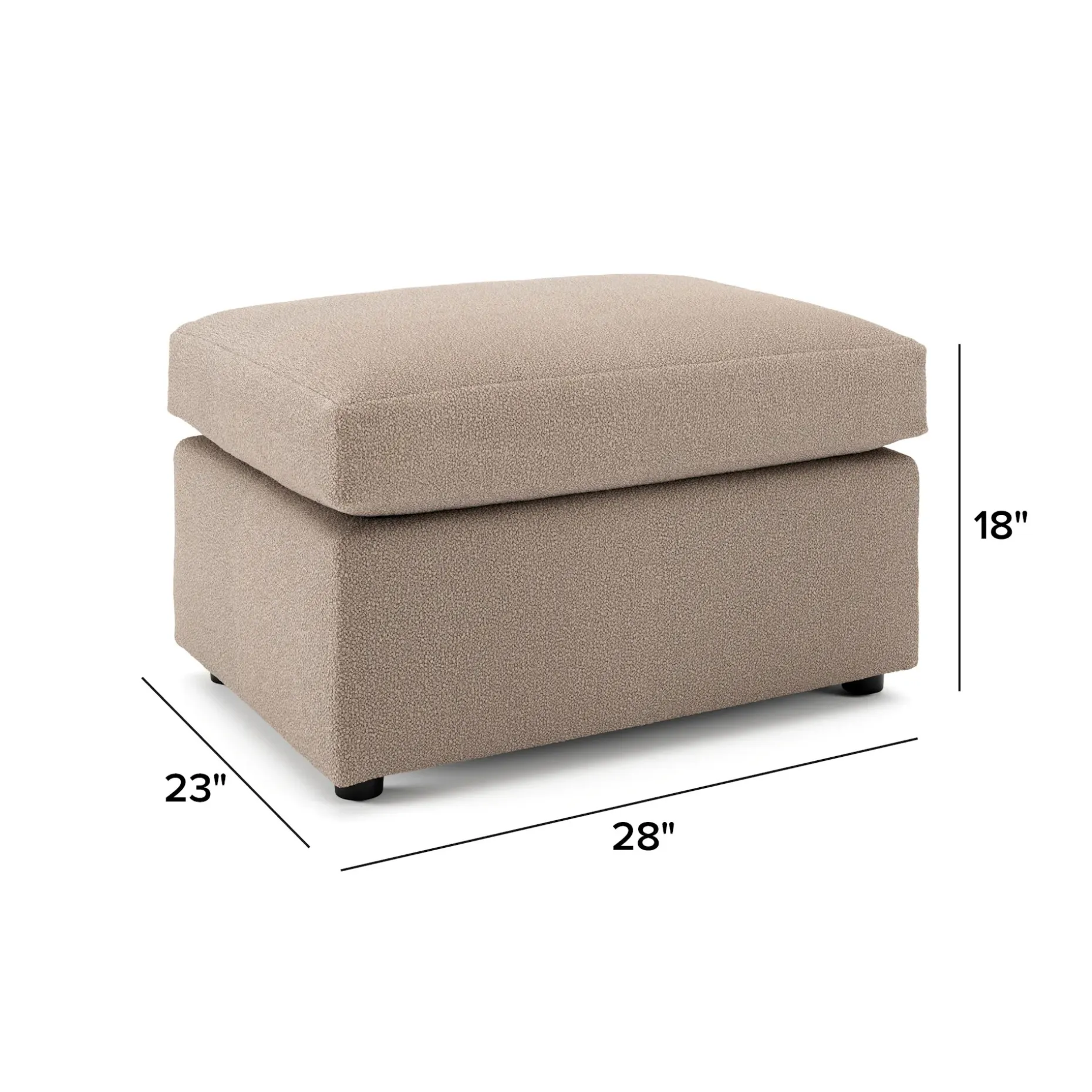 Landry 28" Ottoman - Sandstone Wool Bouclé