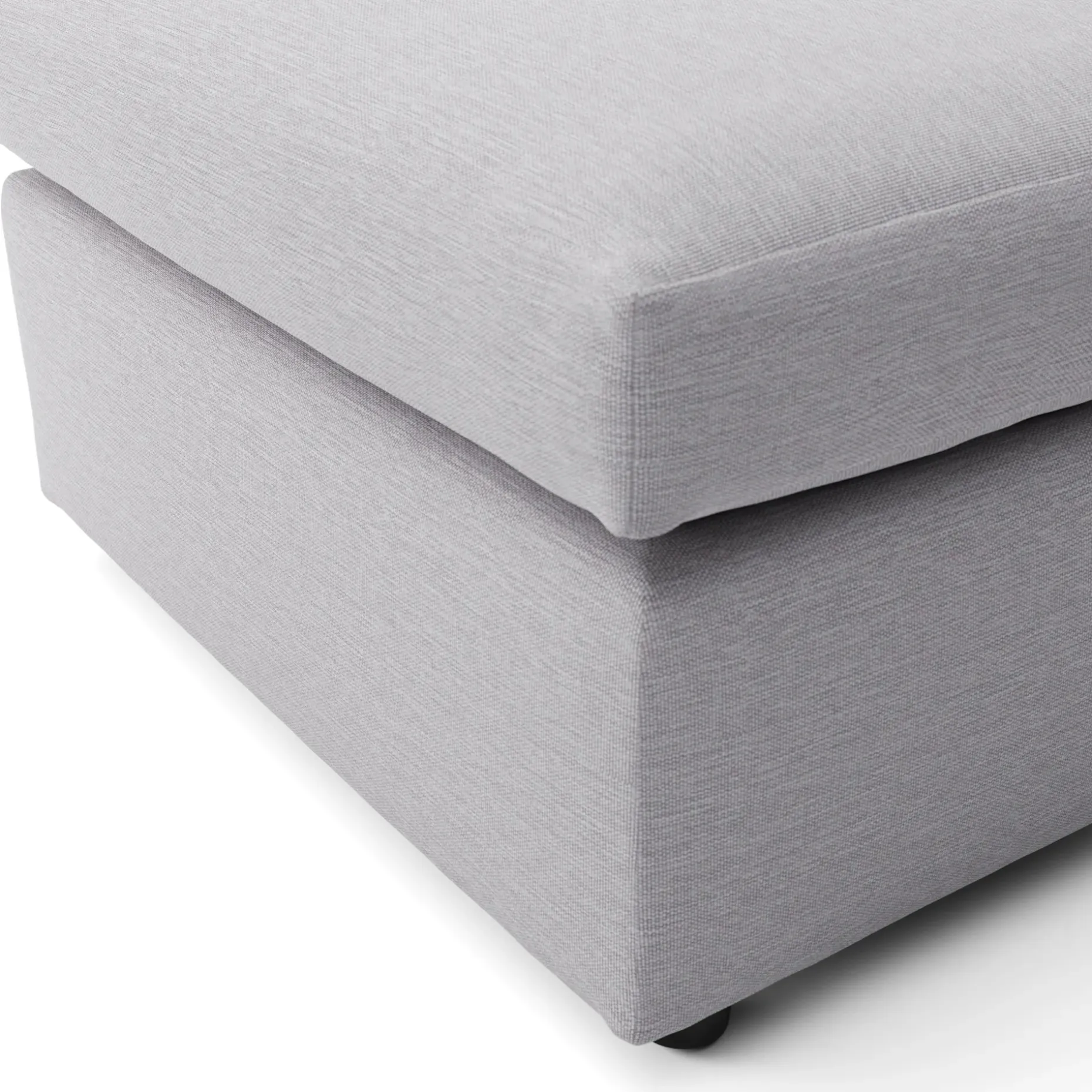Landry 28" Ottoman - Silver Ivory