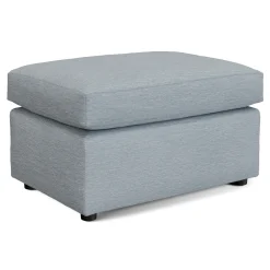 Landry 28" Ottoman - Silver Light Blue