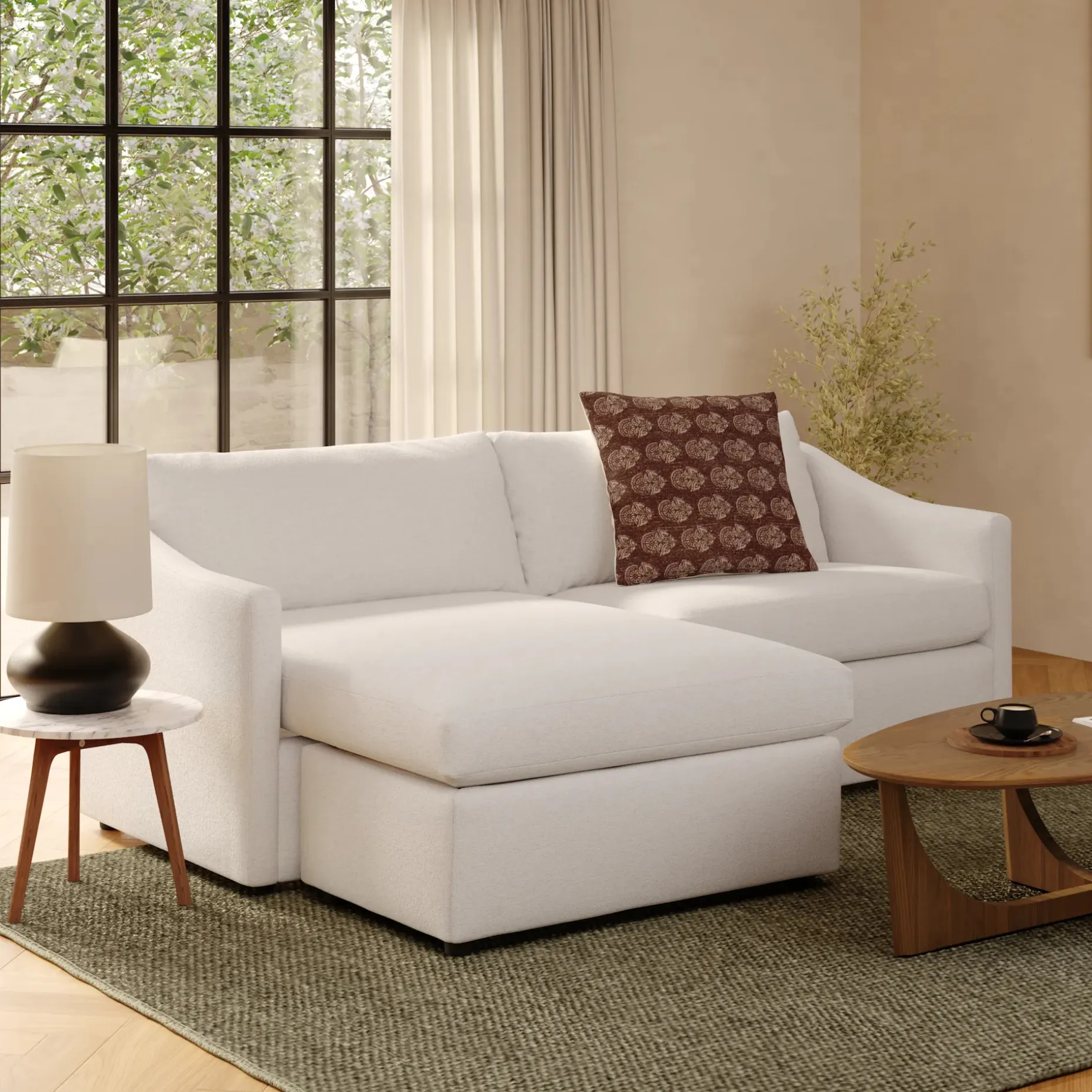Landry 84.5" Reversible Storage Sectional - Napa White