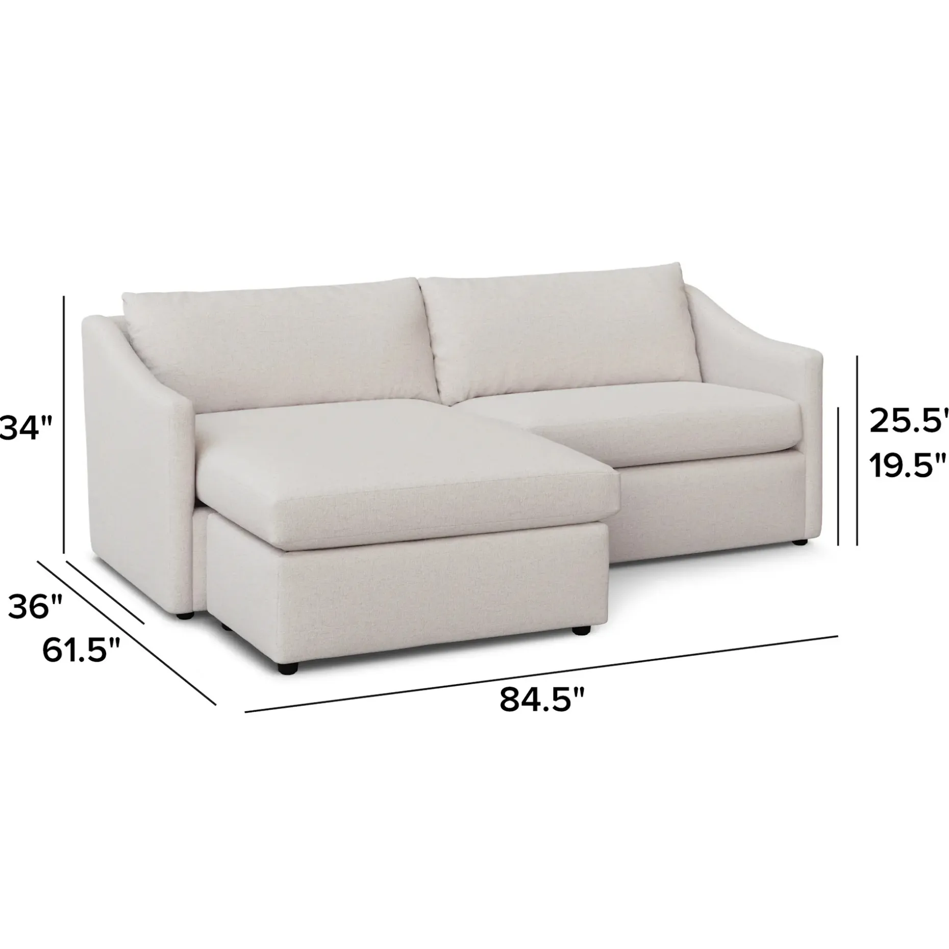 Landry 84.5" Reversible Storage Sectional - Napa White