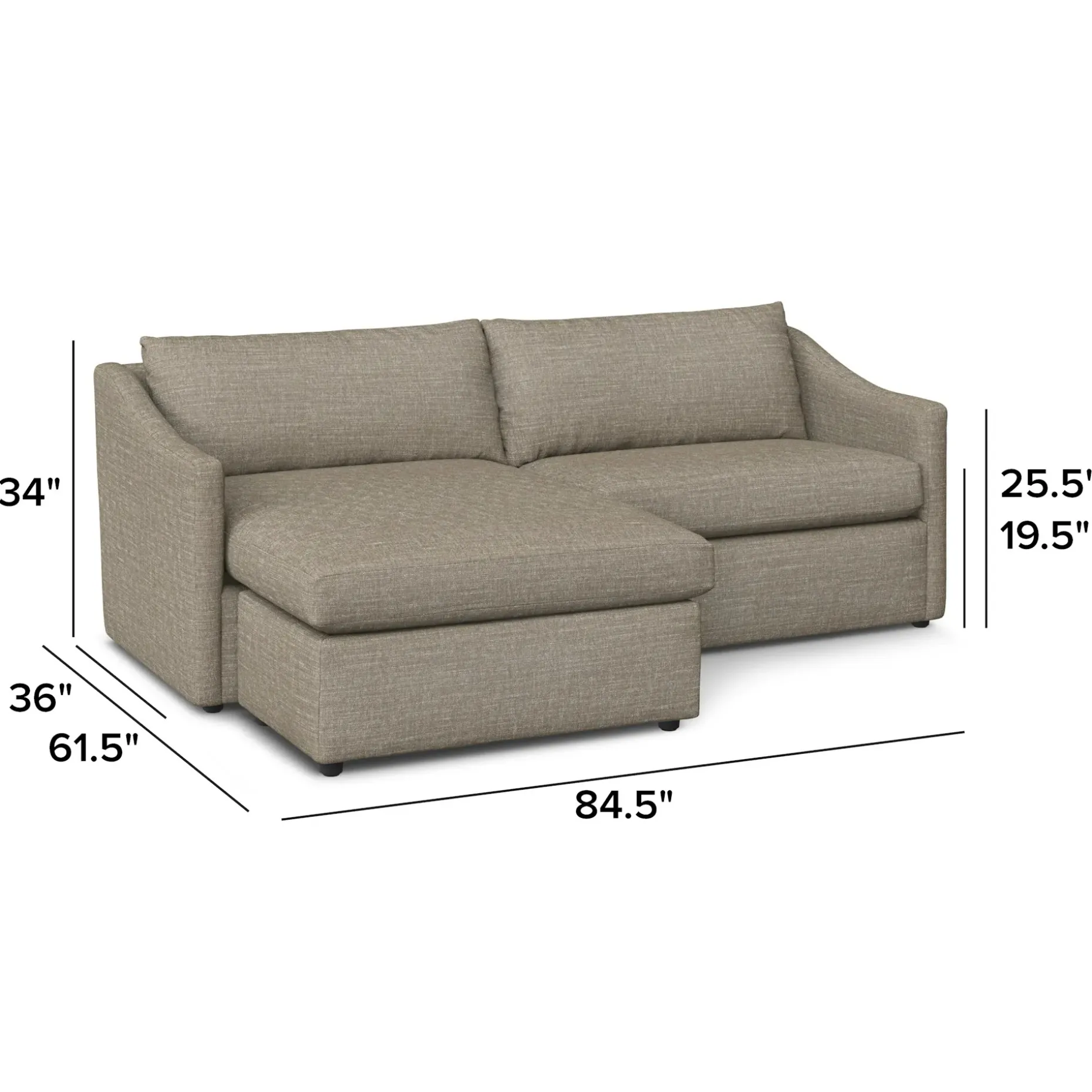 Landry 84.5" Reversible Storage Sectional - Napa Taupe