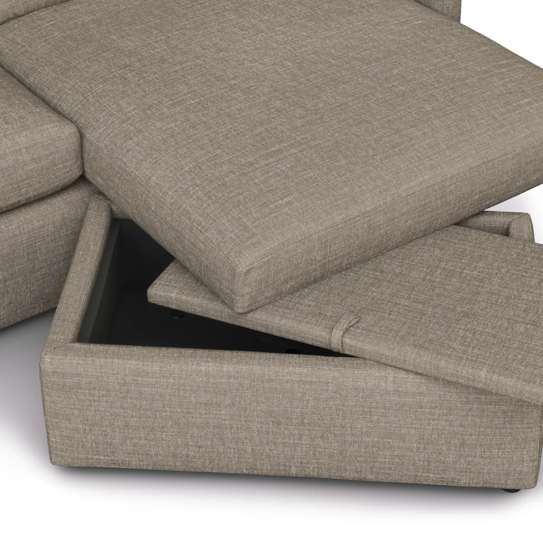Landry 84.5" Reversible Storage Sectional - Napa Taupe