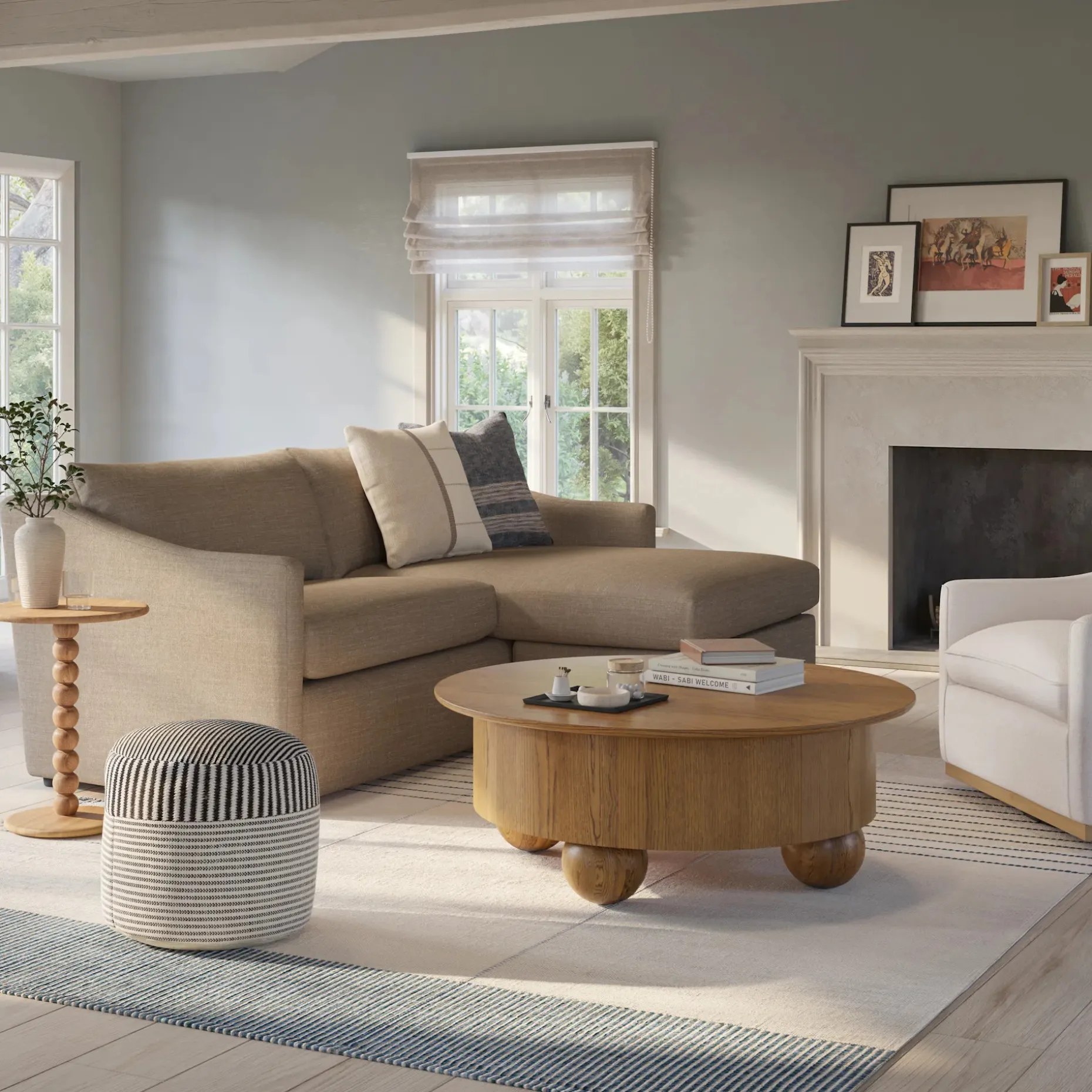 Landry 84.5" Reversible Storage Sectional - Napa Taupe