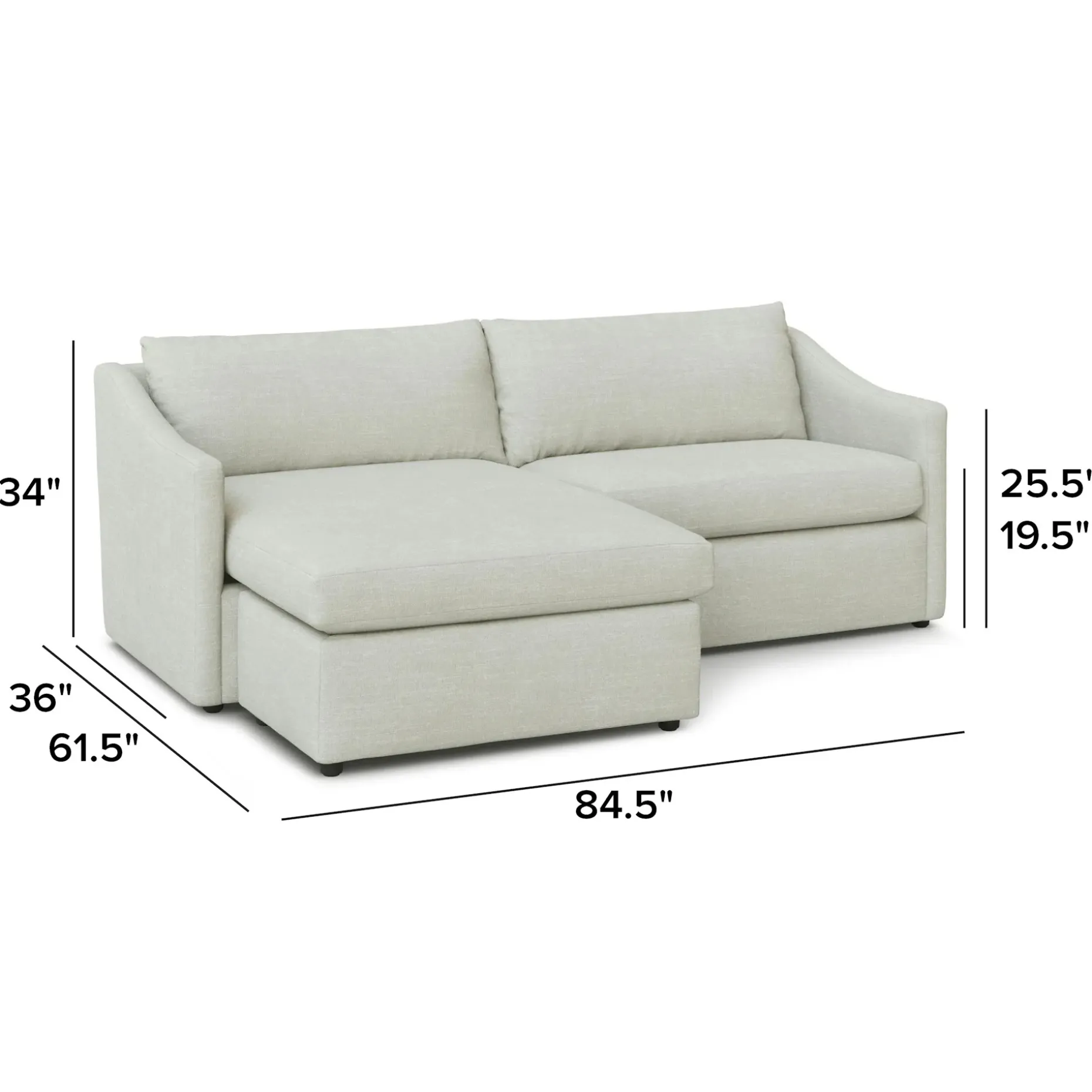 Landry 84.5" Reversible Storage Sectional - Napa Dove