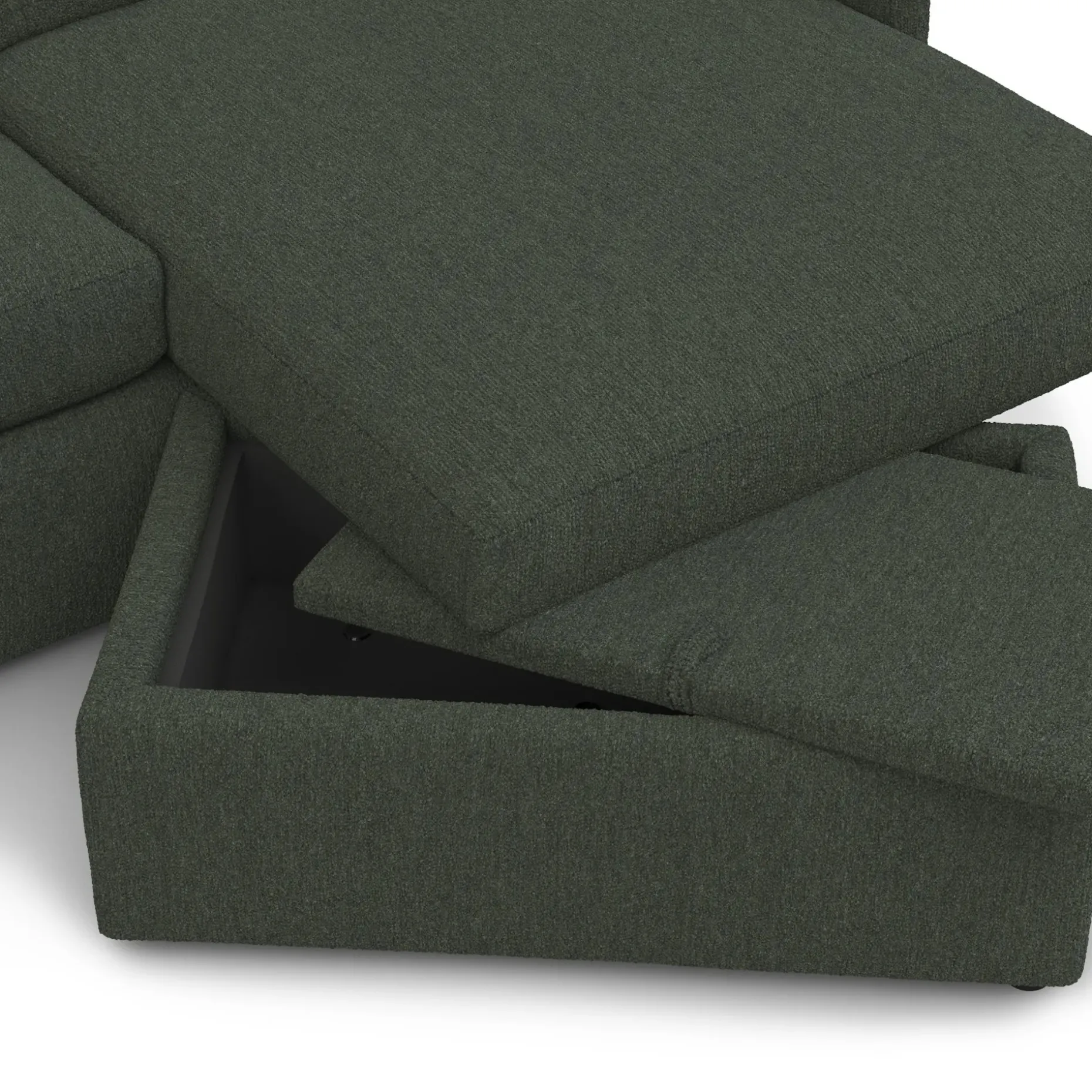 Landry 84.5" Reversible Storage Sectional - Green Wool Bouclé