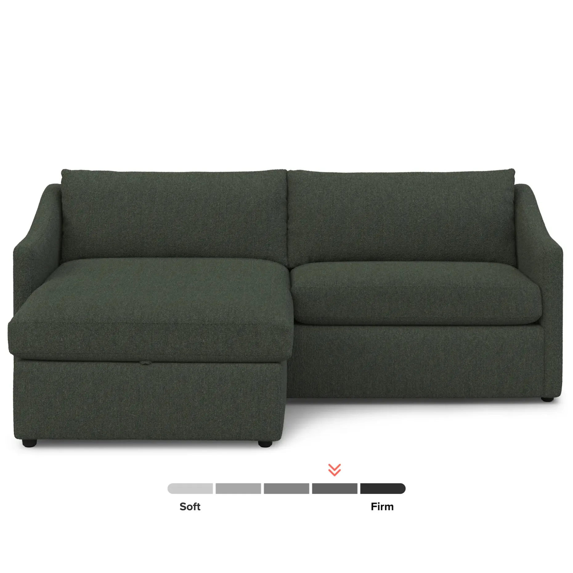Landry 84.5" Reversible Storage Sectional - Green Wool Bouclé