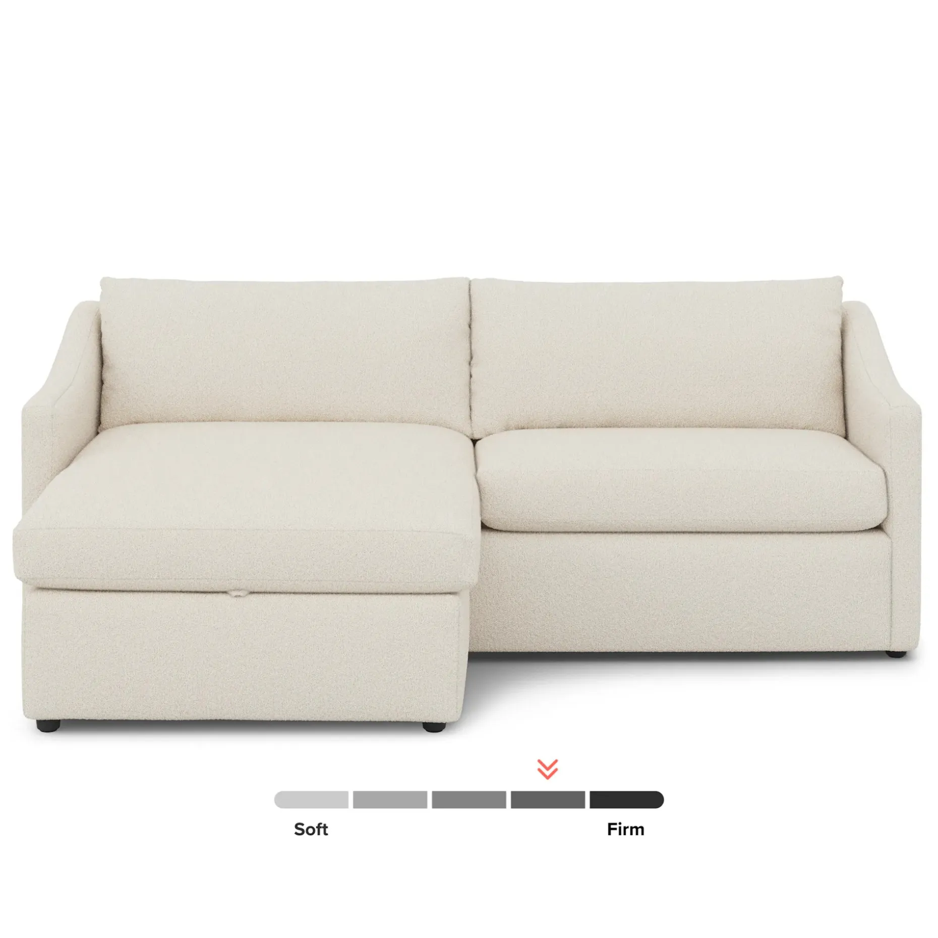 Landry 84.5" Reversible Storage Sectional - Ivory Wool Bouclé