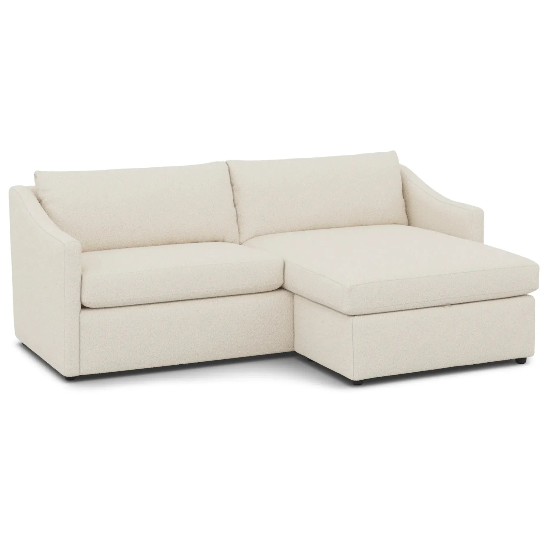 Landry 84.5" Reversible Storage Sectional - Ivory Wool Bouclé