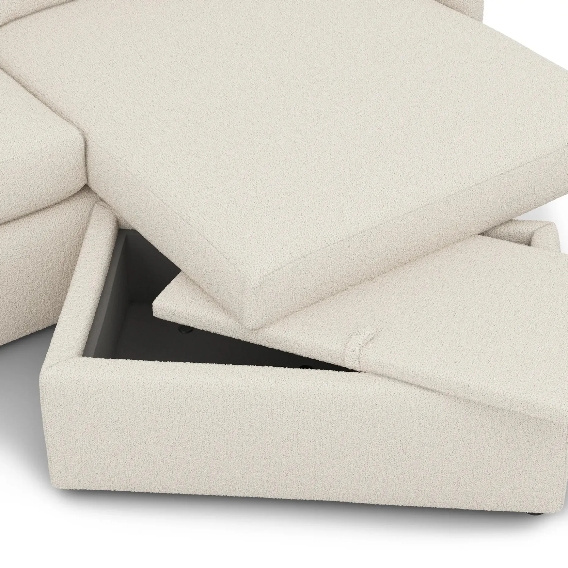 Landry 84.5" Reversible Storage Sectional - Ivory Wool Bouclé