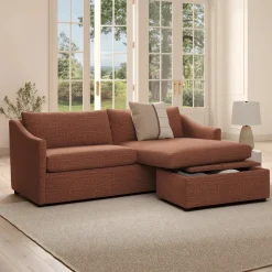Landry 84.5" Reversible Storage Sectional - Napa Rust