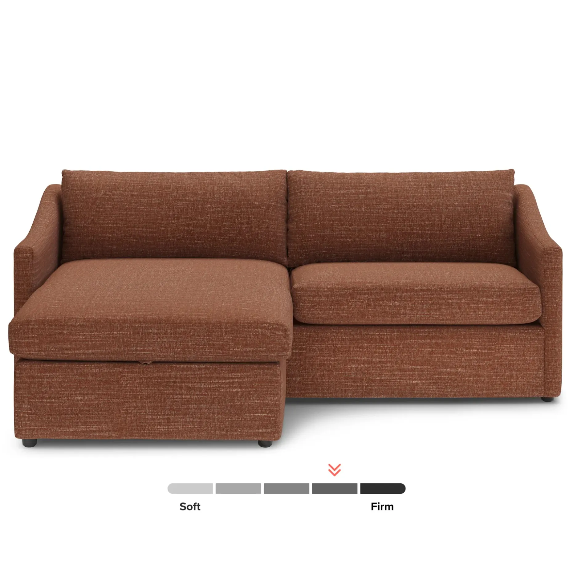 Landry 84.5" Reversible Storage Sectional - Napa Rust