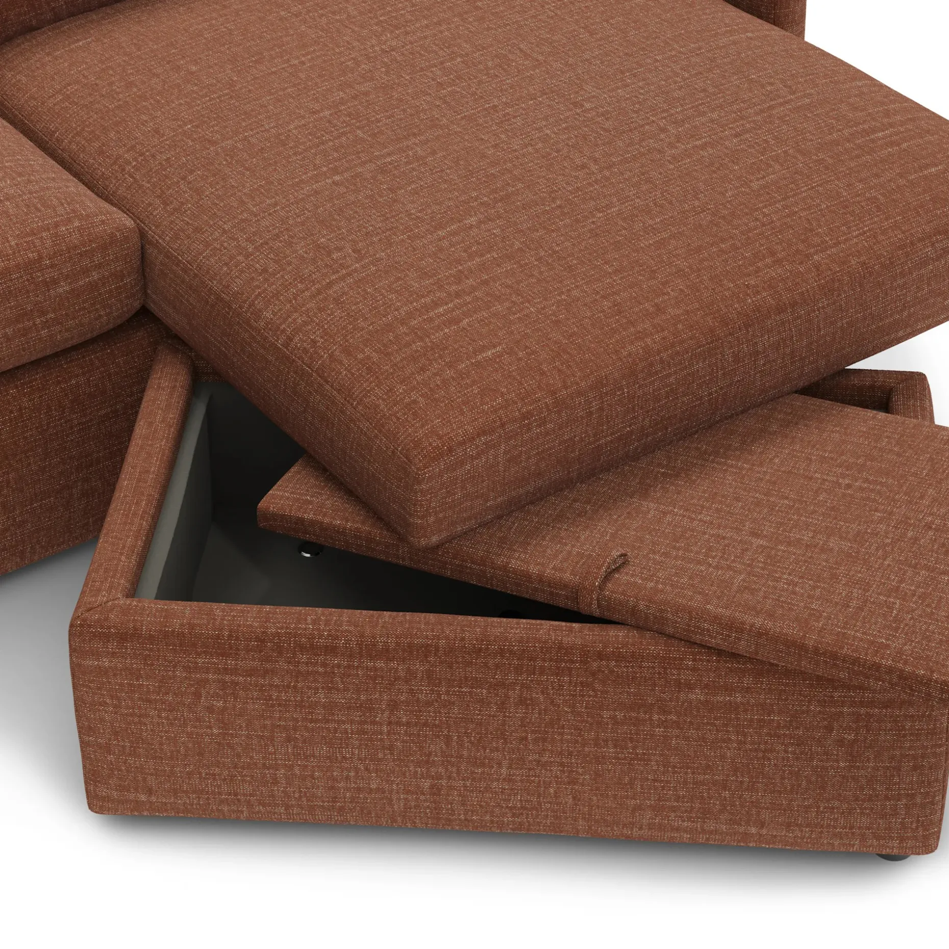 Landry 84.5" Reversible Storage Sectional - Napa Rust