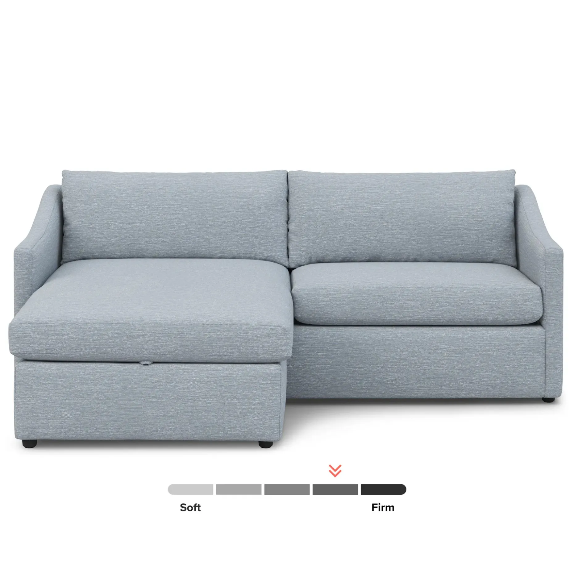 Landry 84.5" Reversible Storage Sectional - Silver Light Blue