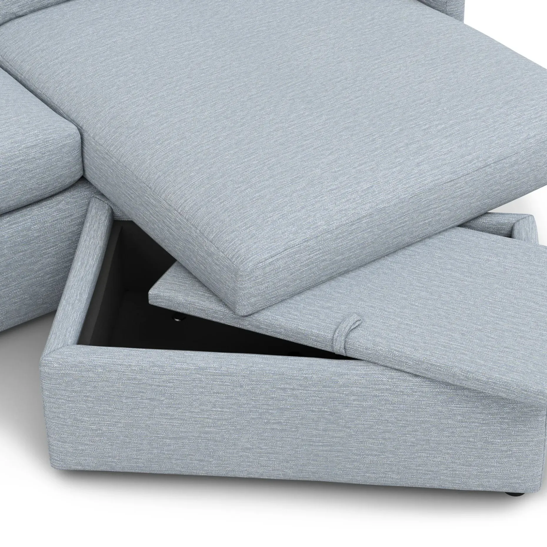 Landry 84.5" Reversible Storage Sectional - Silver Light Blue
