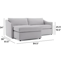 Landry 84.5" Reversible Storage Sectional - Silver Ivory