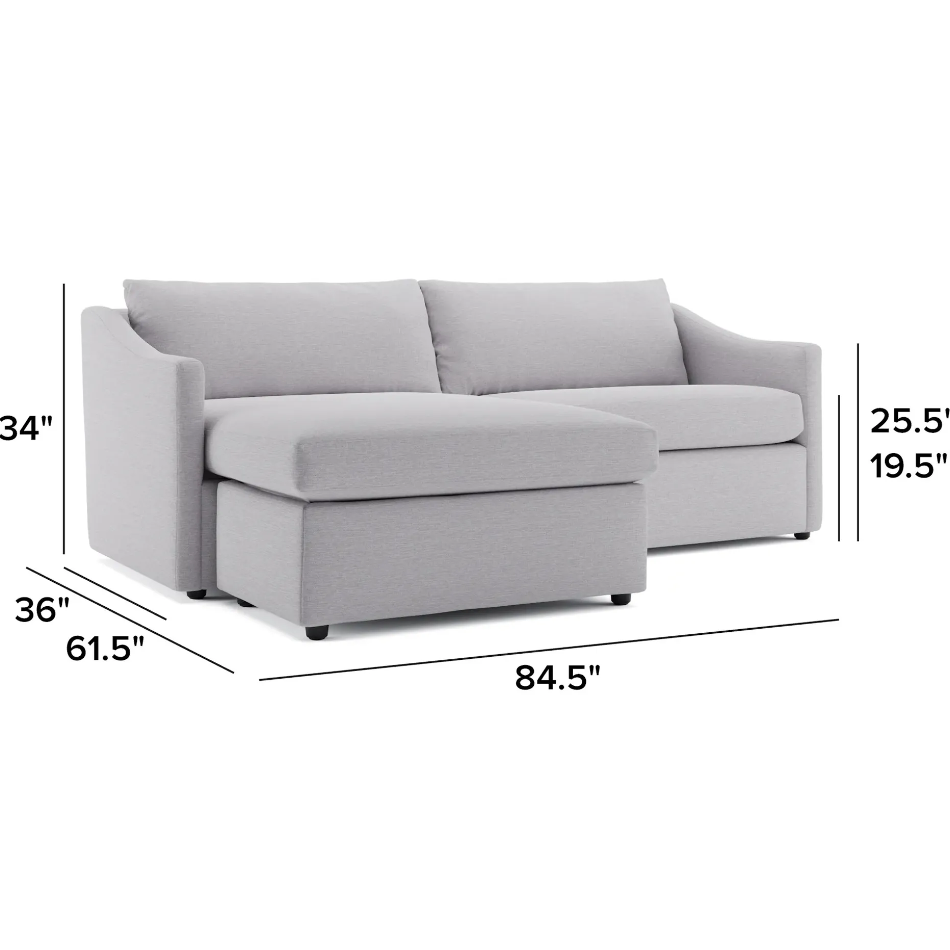Landry 84.5" Reversible Storage Sectional - Silver Ivory