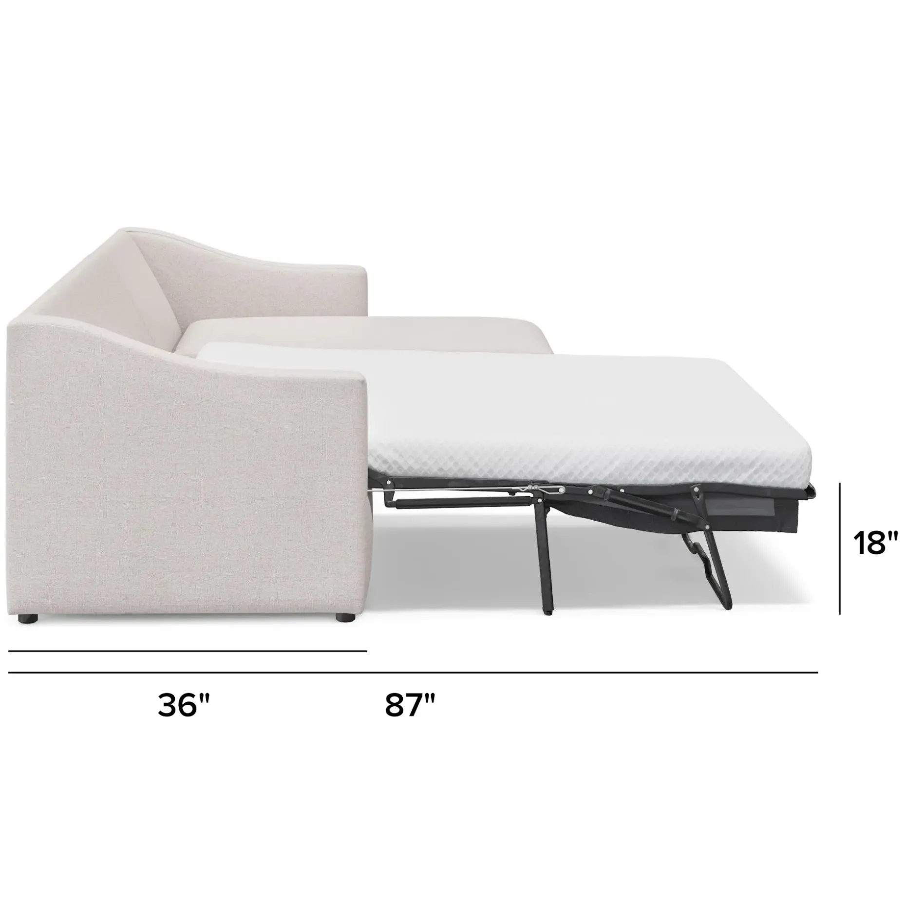 Landry 109" Right Storage Sleeper Sectional - Napa White