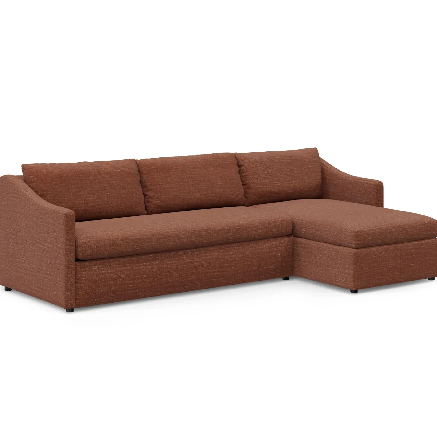 Landry 109" Right Storage Sleeper Sectional - Napa Rust