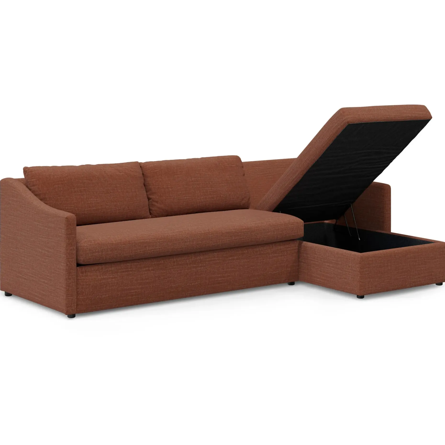 Landry 109" Right Storage Sleeper Sectional - Napa Rust