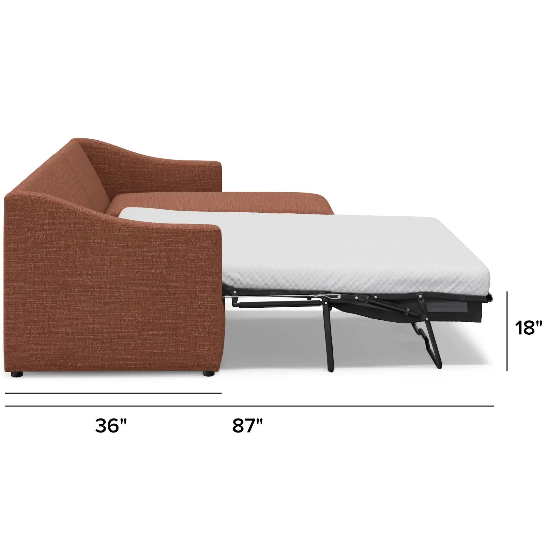 Landry 109" Right Storage Sleeper Sectional - Napa Rust